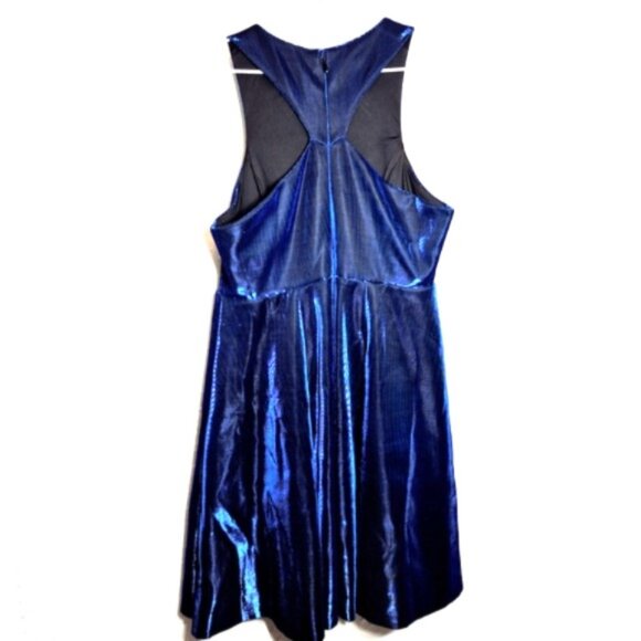 Torrid Woman's Shimmery Electric Blue T-Back Cocktail Dress Size 12 - Picture 2 of 10